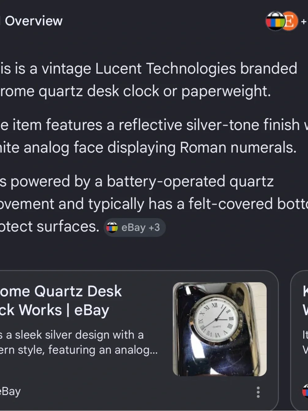 Lucent Technologies Silver Desk Clock - Roman Numerals (clock - Aspine Entrp.)